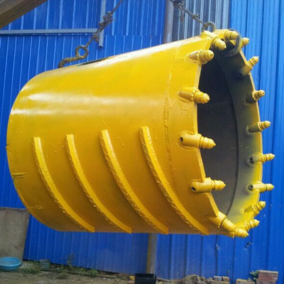 Seau moulu dur de baril de noyau de roche de Q355d avec des dents de balle